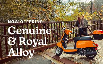 Now offering Genuine & Royal Alloy brand scooters